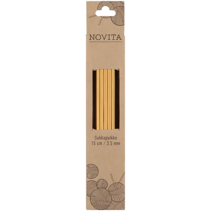 Novita Sukkapuikot 15cm - 3,5 mm kulta