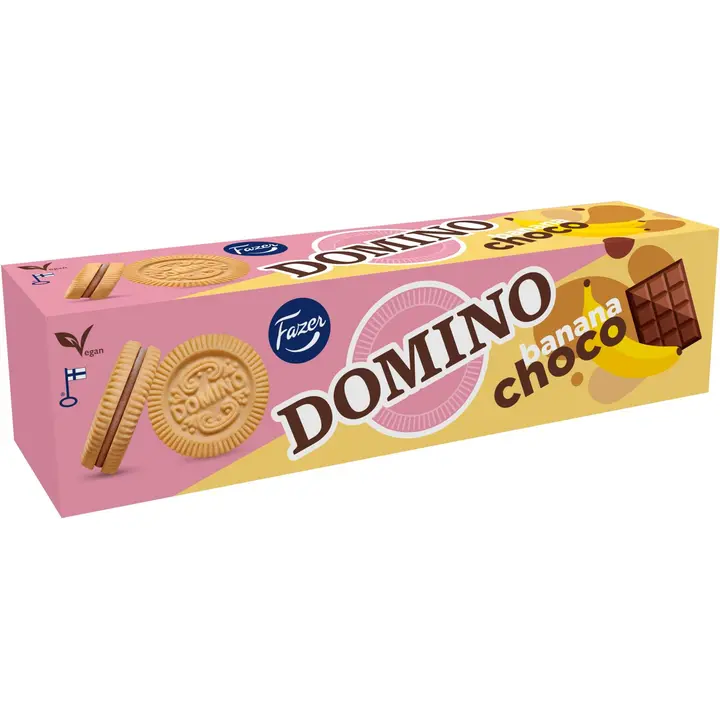 Fazer Domino Banana Choco täytekeksi 175g