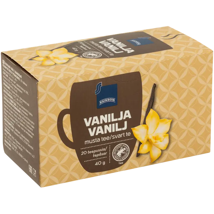 Rainbow vaniljalla maustettu musta tee 40g/20ps