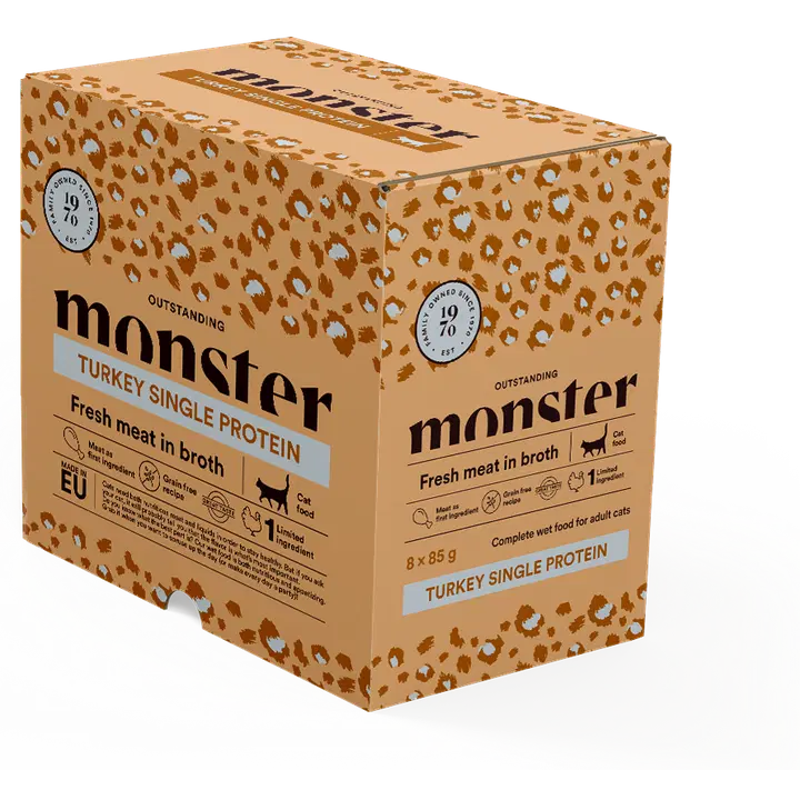 Monster Cat Pouches Turkey 85g 8-pack