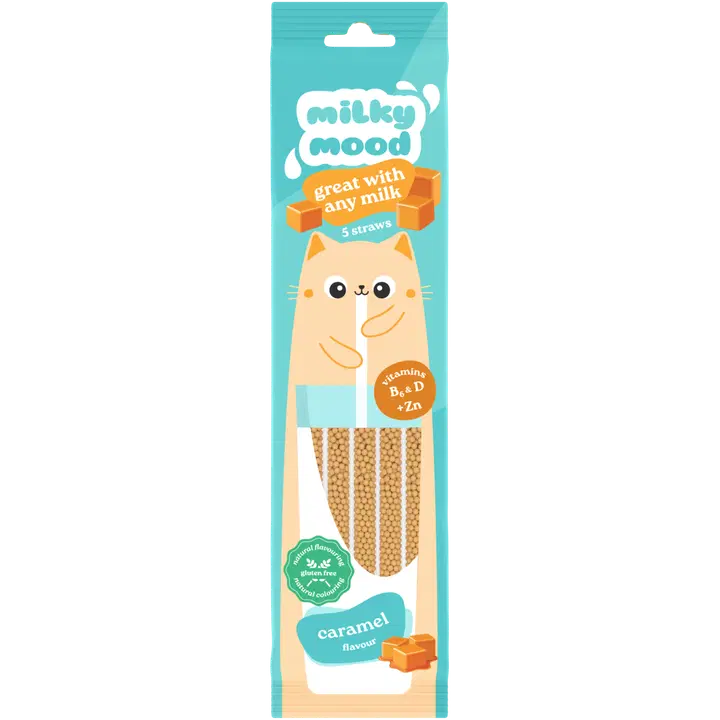 Milky Mood Karamellimaitselised piimakõrred vitamiinidega 30g
