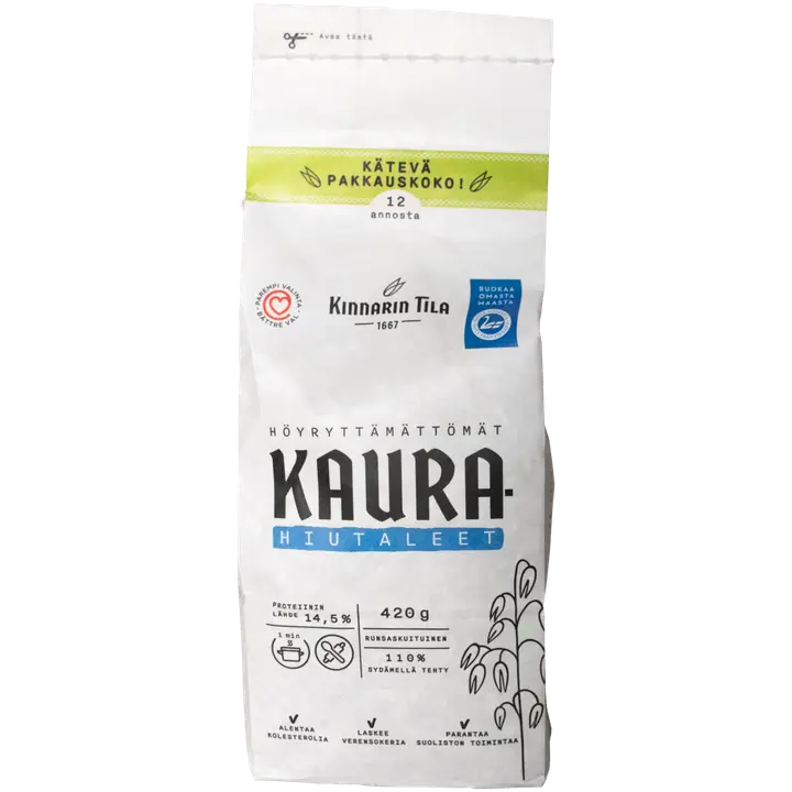 Kinnarin Tila Höyryttämättömät kaurahiutaleet 420 g
