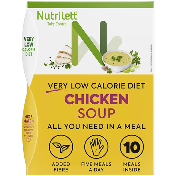 Nutrilett VLCD Chicken Soup Painonhallintaan tarkoitettu erittäin niukkaenergiainen ruokavalionkorvike kanakeitto 10x35g