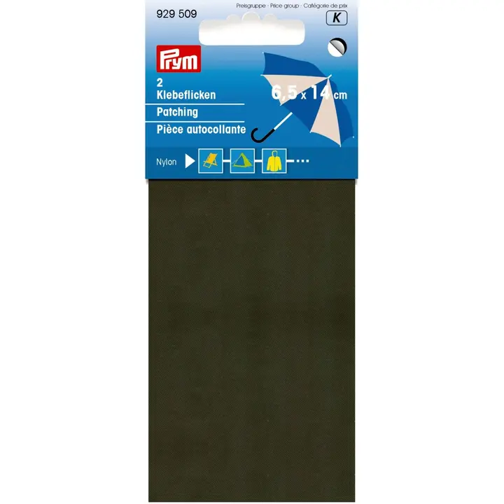 Prym nylonpaikka itseliimautuva 2kpl 6,5x14cm khaki