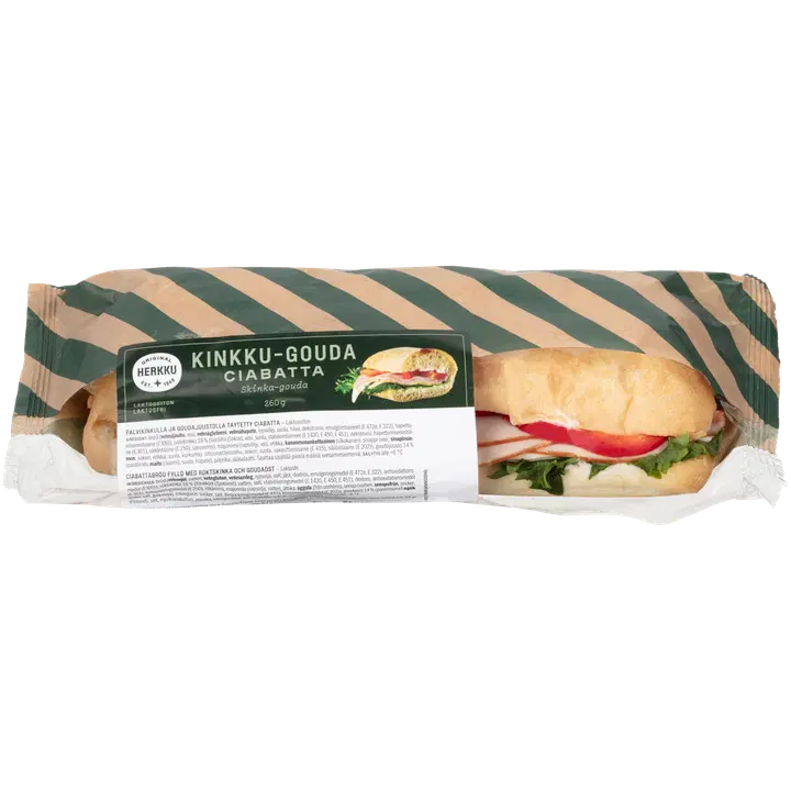Herkku Kinkku-goudajuustociabatta