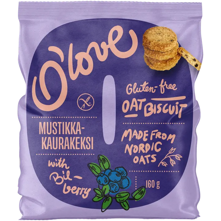 Porokylän O´love Kauramustikkakeksi 160 g gluteeniton