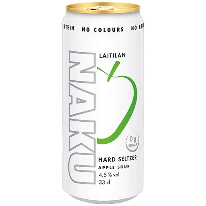 Laitilan Naku Apple Sour 4,5 til-% 0,33L hard seltzer