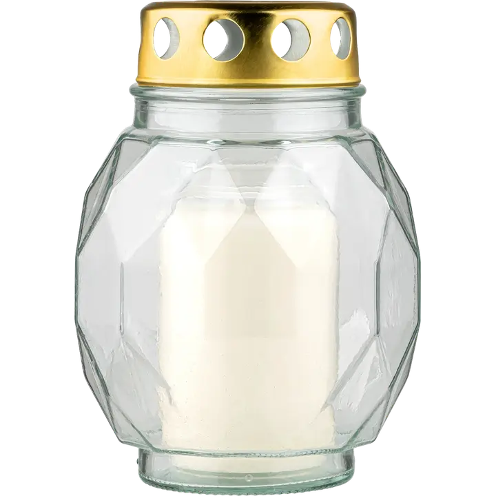 Bolsius Lasilyhty Timanttic Gold metal lid White