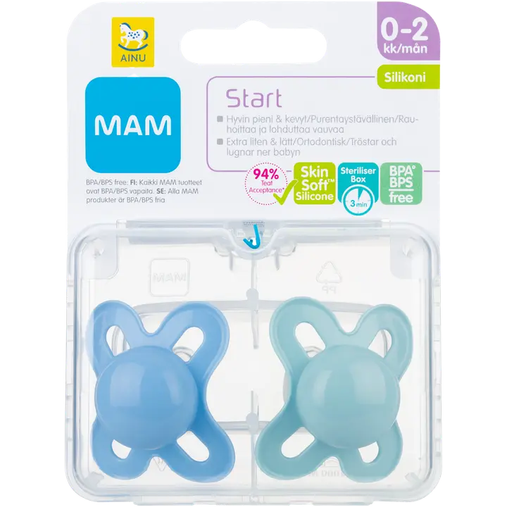 Ainu Mam Start Silk Teat 2kpl 0-2kk silikonitutti