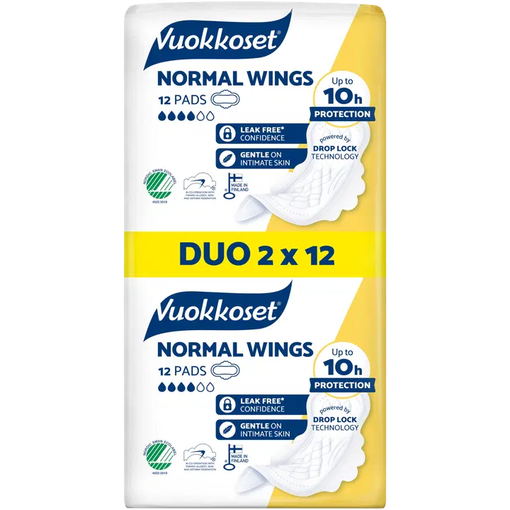 Vuokkoset Normal Wings Duo ohutside 2x12 kpl
