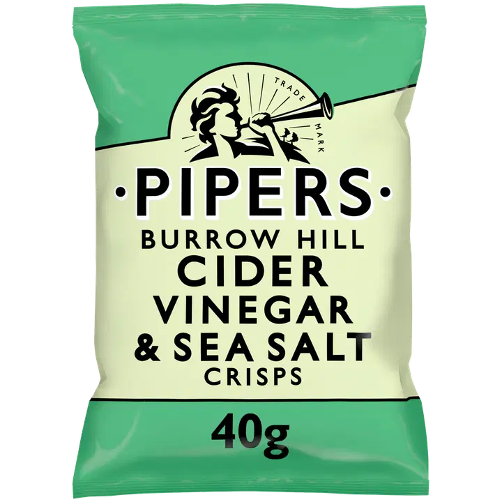 Pipers Crisps Burrow Hill omenasiiderietikka ja merisuola perunalastu  40 g