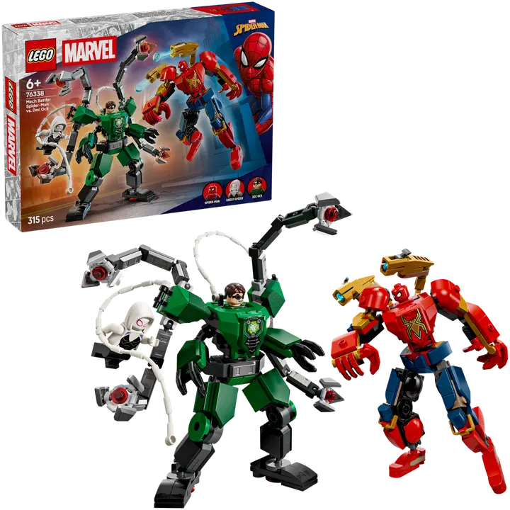 LEGO® Super Heroes Marvel 76338 Robottien taistelu: Spider-Man vastaan Tohtori Mustekala