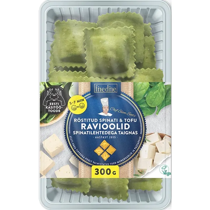 Ravioolid spinati-tofu spinati taignas, vegan 300 g