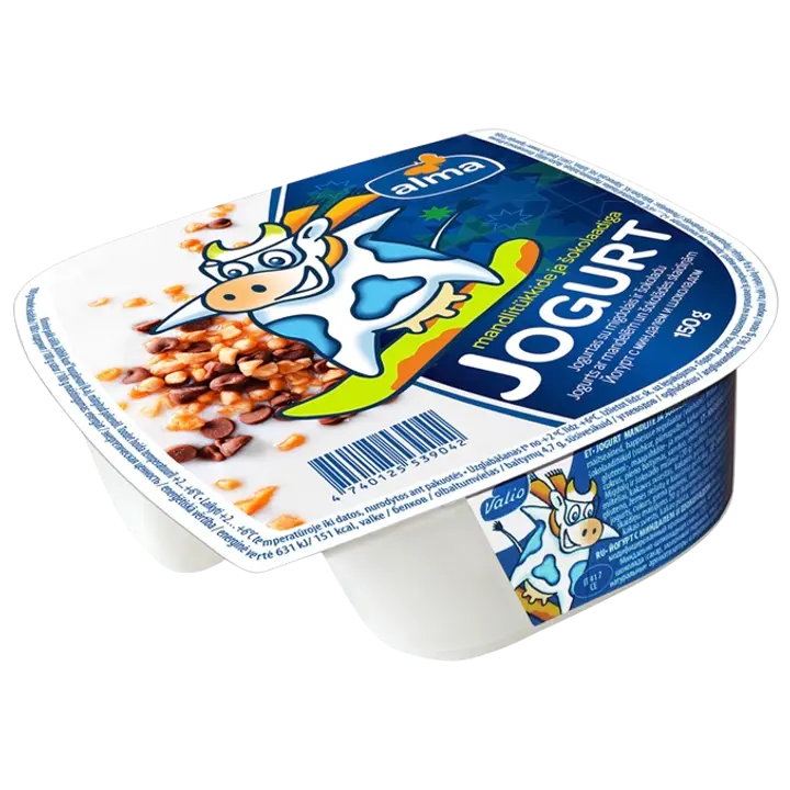 Alma Mandlitükkide ja šokolaadiga jogurt, 150 g