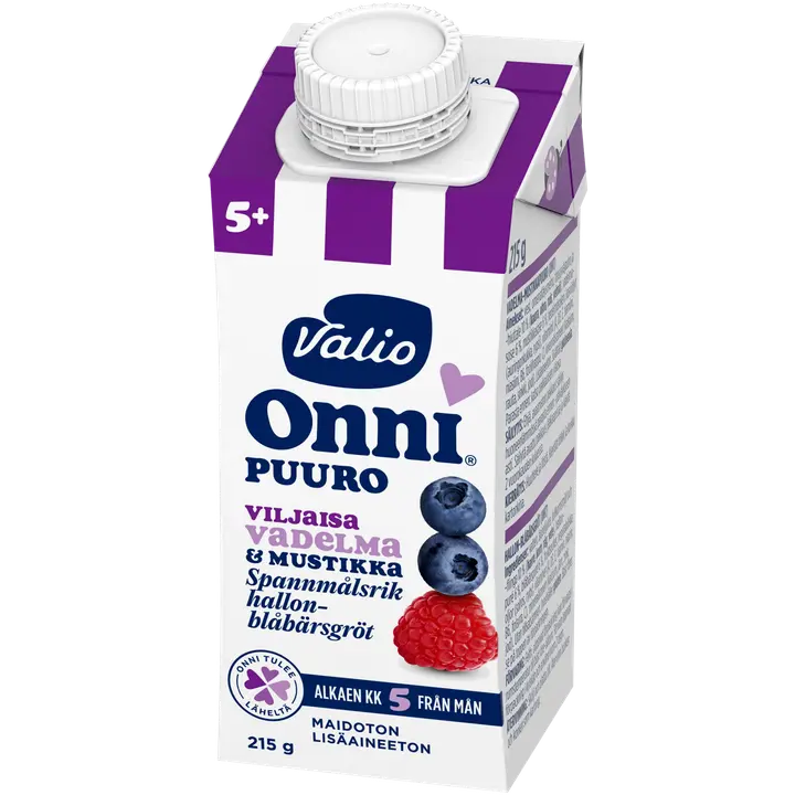 Valio Onni® vadelma-mustikkapuuro 215 g UHT (alk 5 kk)