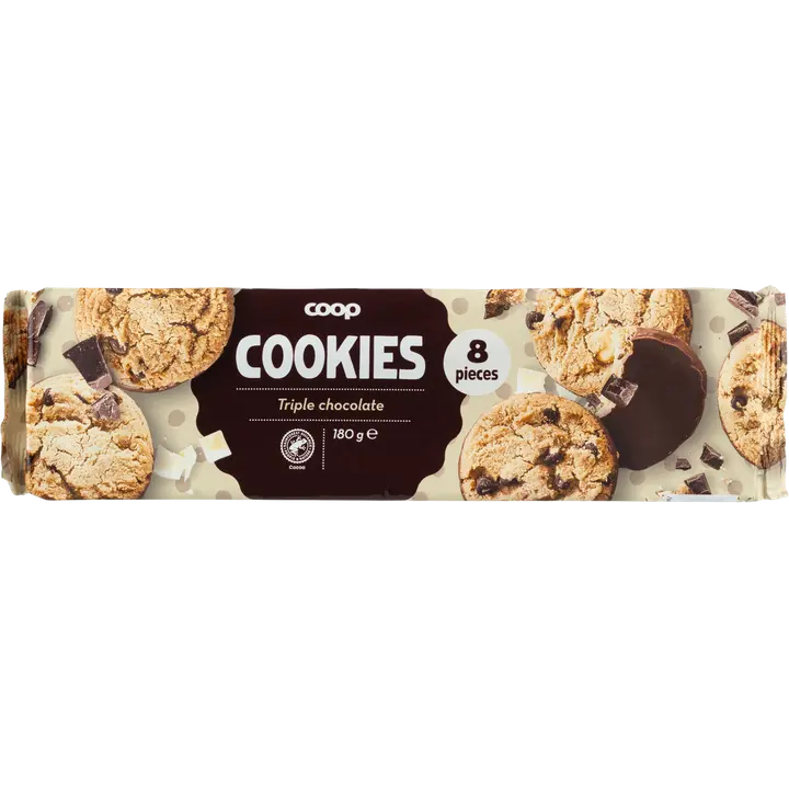 Coop kolmen suklaan cookie 180 g