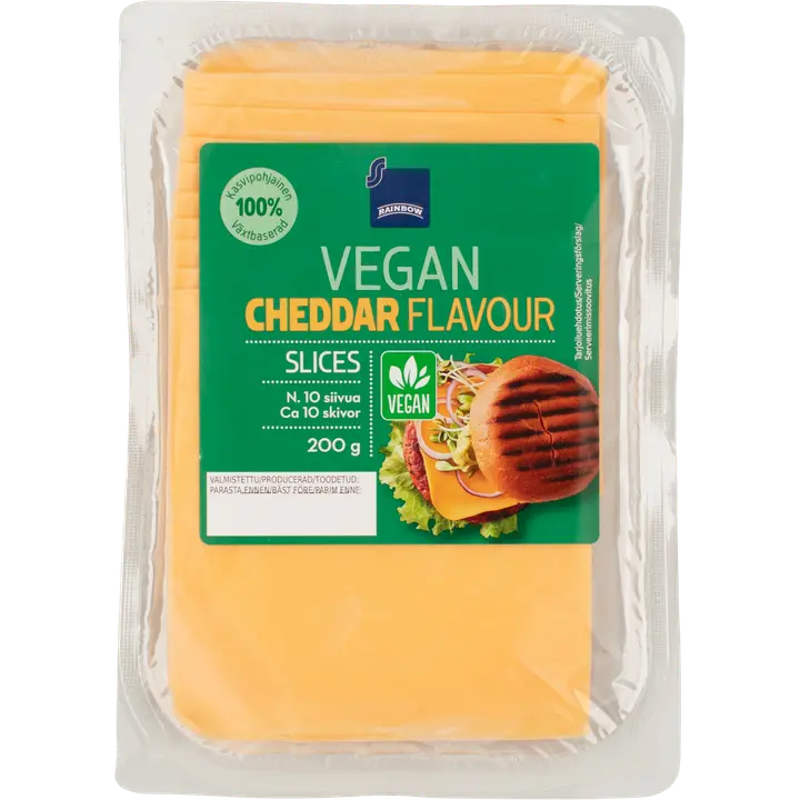 Rainbow Vegan Cheddar flavour viipaleet 200g