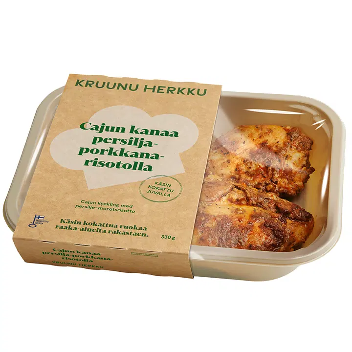 Kruunu Herkku Cajun kanaa persilja-porkkanarisotolla 330g