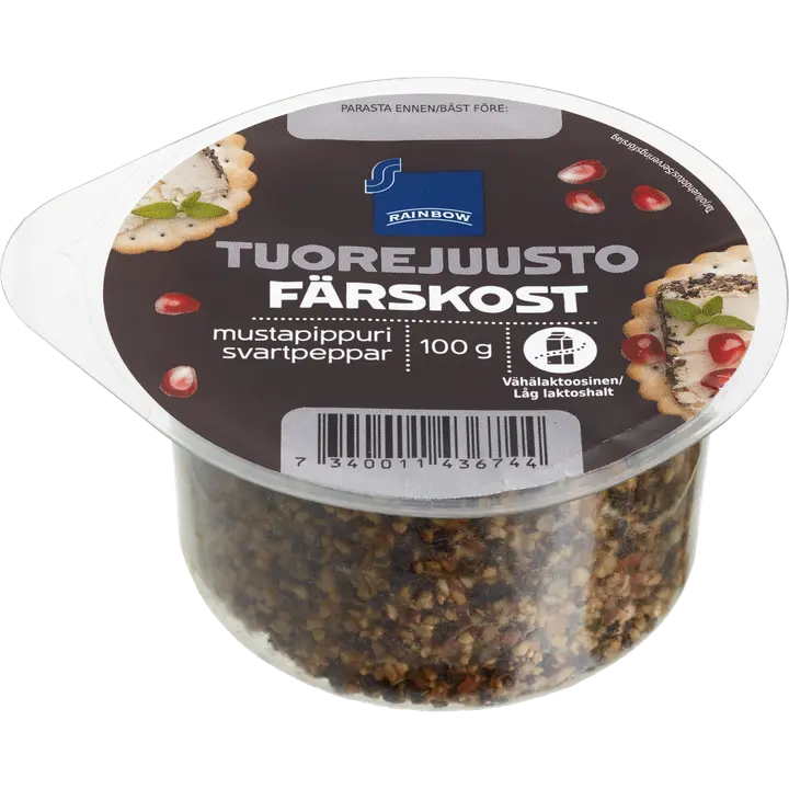 Rainbow 100g tuorejuusto mustapippuri