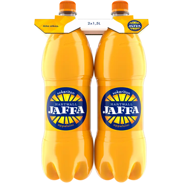 2 x Hartwall Jaffa Appelsiini Sokeriton virvoitusjuoma 1,5 l