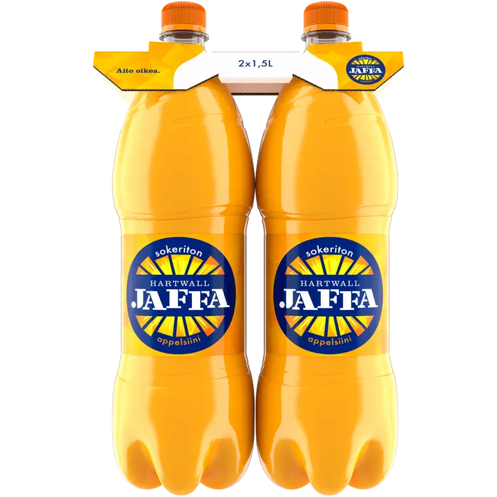 2 x Hartwall Jaffa Appelsiini Sokeriton virvoitusjuoma 1,5 l