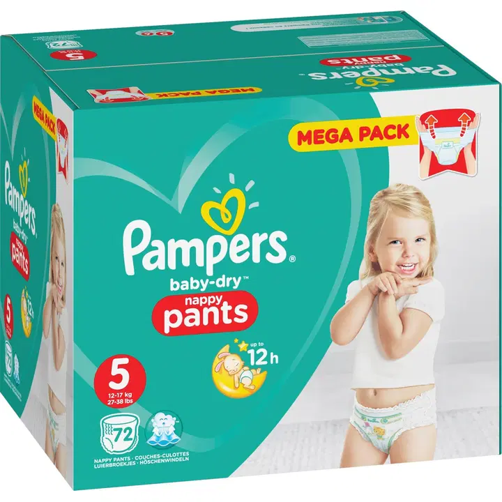 Pampers 72kpl Baby Dry Pants S5 12-17kg housuvaippa