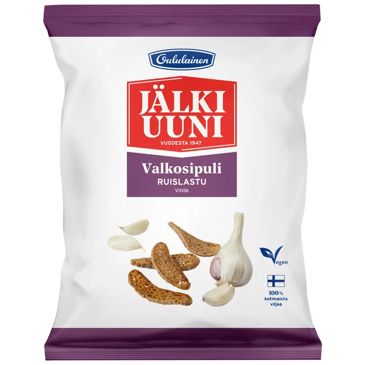 Oululainen Jälkiuuni Valkosipuli ruislastu 130g