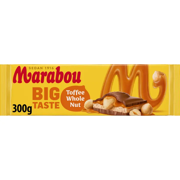 Marabou Big Taste Toffee Whole Nut suklaalevy 300g