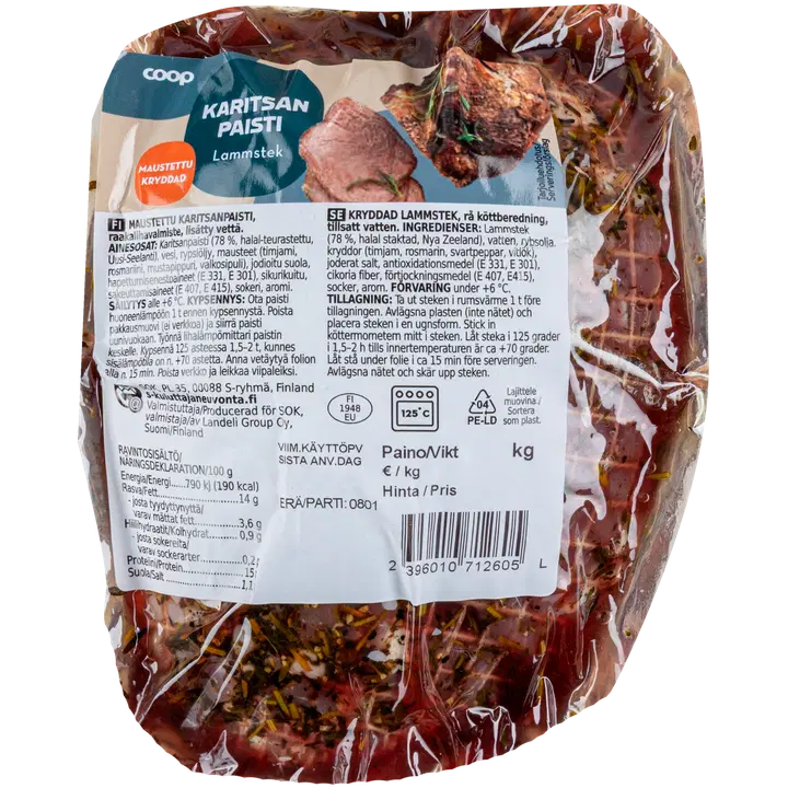Coop karitsanpaisti maustettu noin 1,2kg