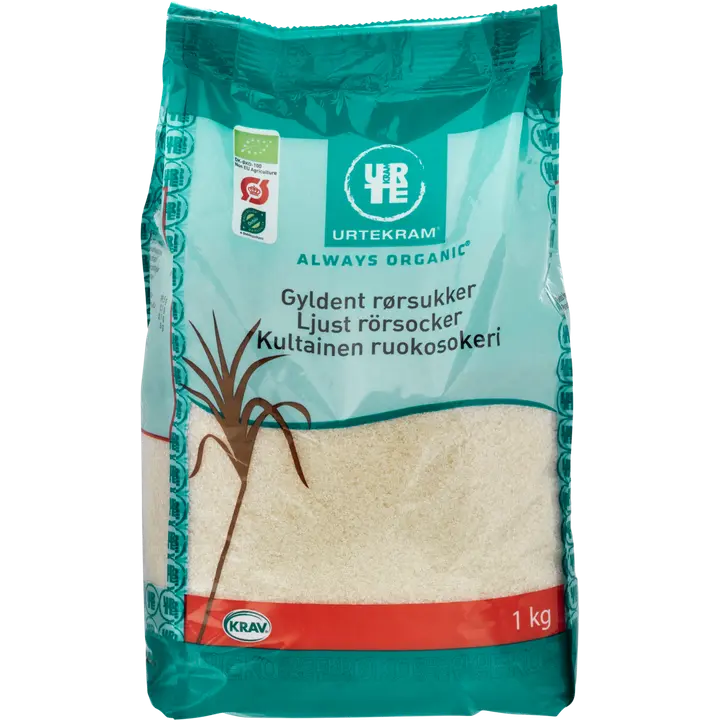 URTEKRAM Luomu Kultainen ruokosokeri 1kg