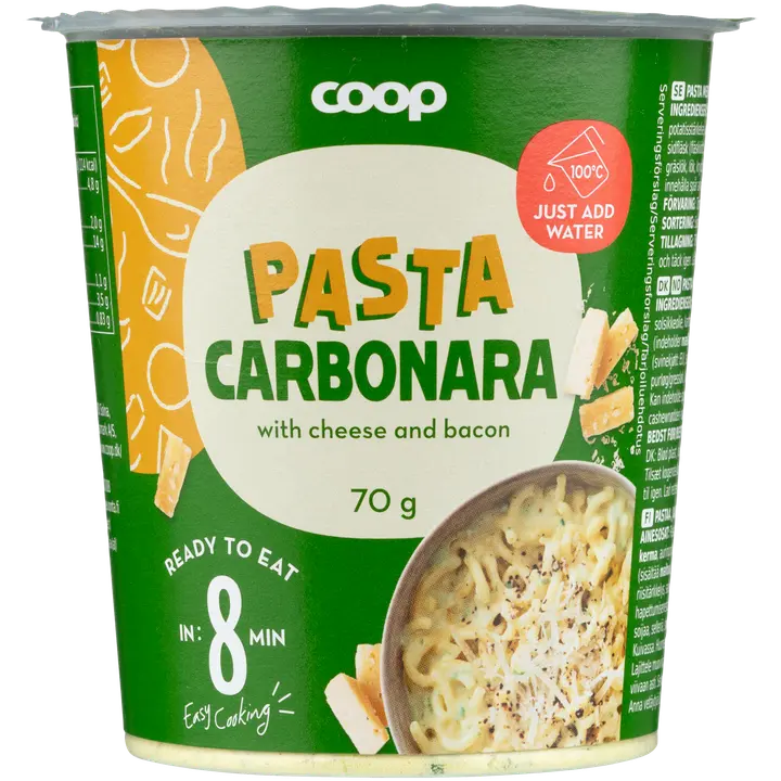 Coop pasta-ateriakuppi Carbonara 70 g