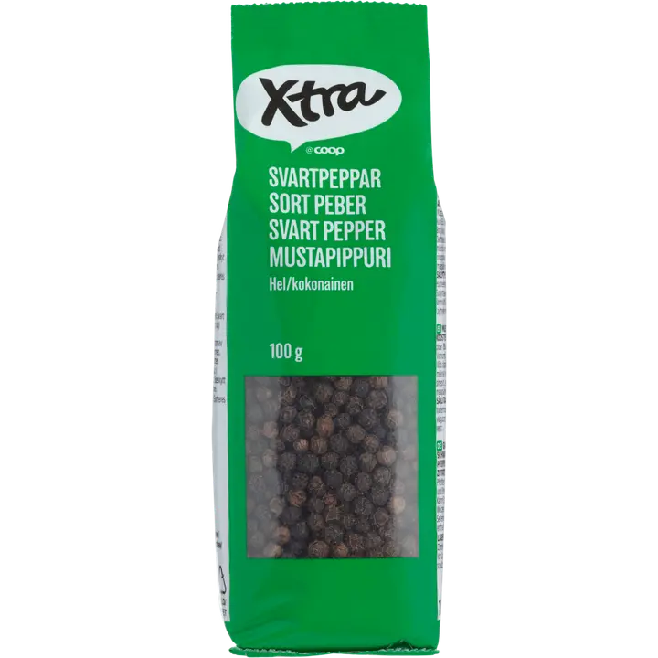 Xtra mustapippuri kokonainen 100 g