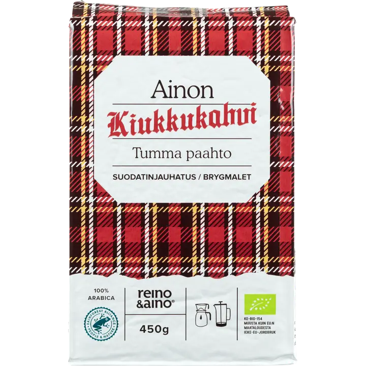 Reino&Aino Ainon Kiukkukahvi tumma suodatinjauhatus 450g luomu RFA