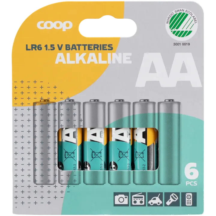 Coop alkaliparisto AA/LR6/1,5V 6 kpl