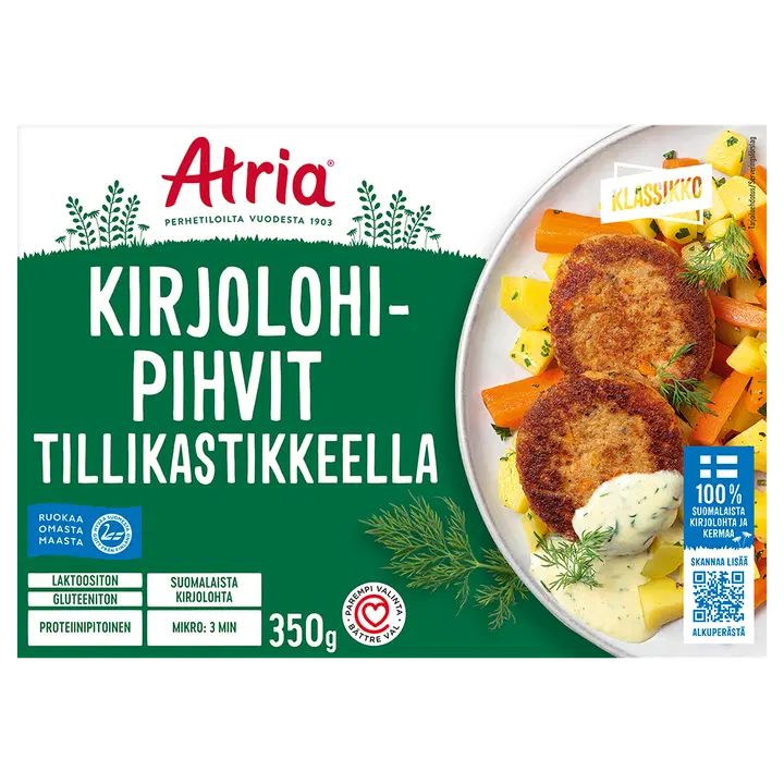 Atria Regnbågsfärsbiffar med Dillsås 350g