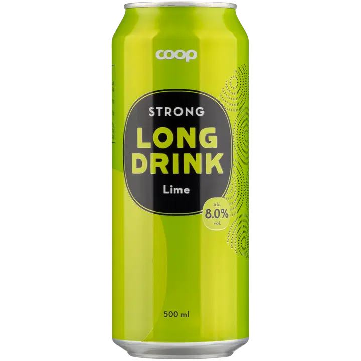 Coop Strong LD Lime 8,0 til-% 0,5L limenmakuinen long drink