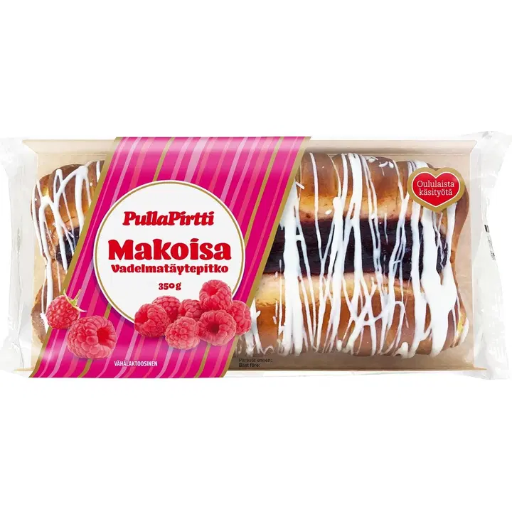 Pulla-Pirtti Makoisa Vadelmatäytepitko 350g vähälaktoosinen täytepitko