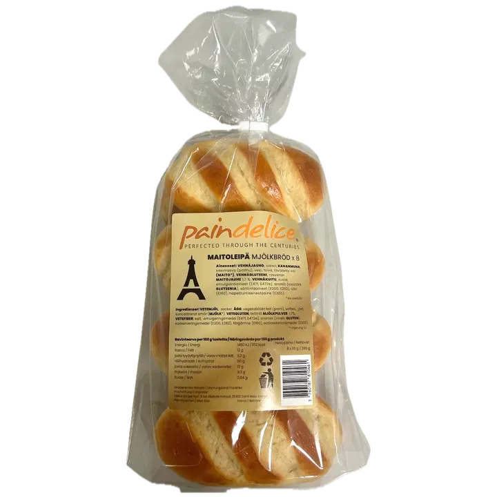 Paindelice maitoleipä 8 kpl 280 g