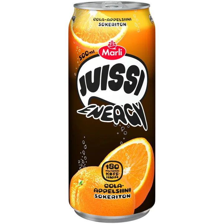 Marli Juissi Energy Sokeriton Cola-appelsiini energiajuoma 0,5 L