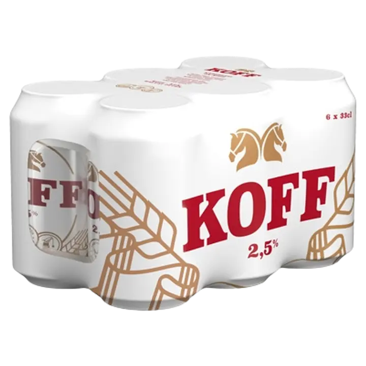 6-pack Koff Lager olut 2,5 % tölkki 0,33 L