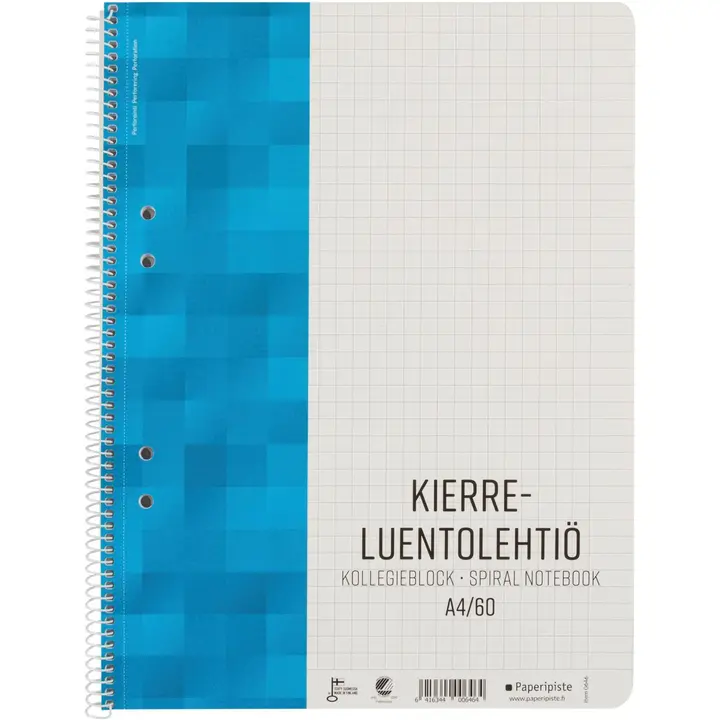 Paperipiste kierreluentolehtiö A4/60