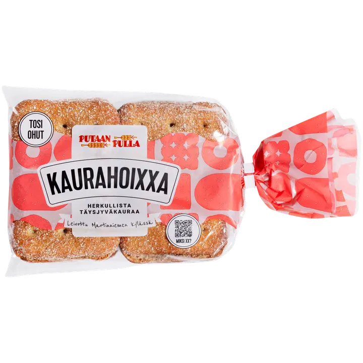 PutaanPulla Kaurahoixxa 6 kpl/240g halkaistu täysjyväkaurapalaleipä