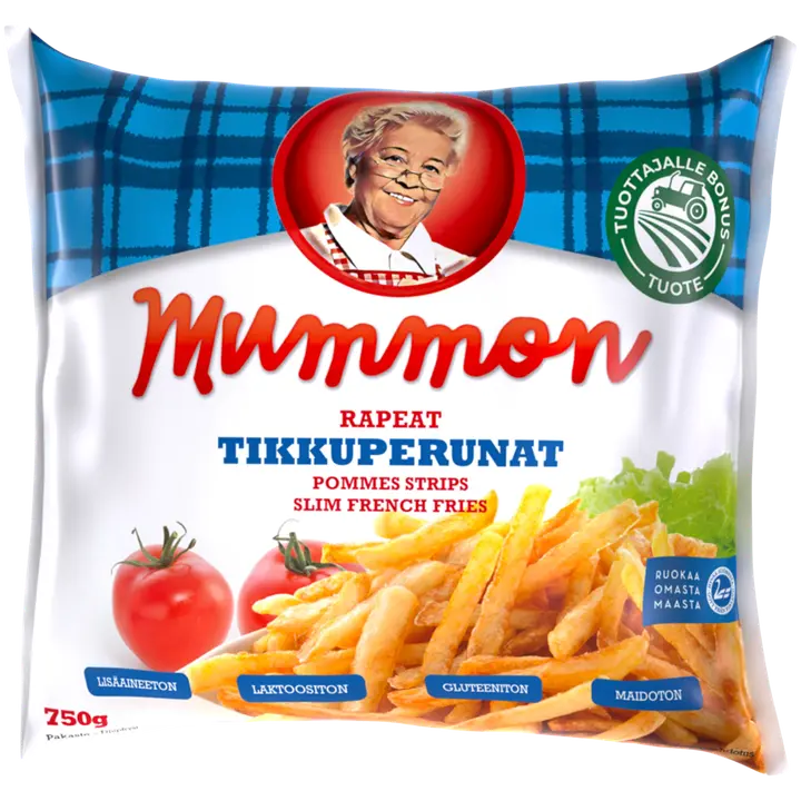 Mummon 750g ohuet tikkuperunat pakaste