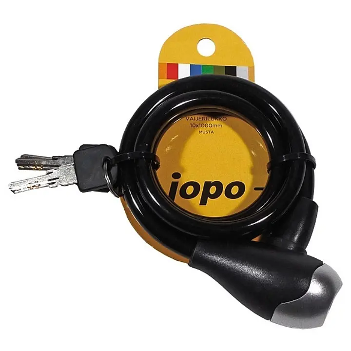 Jopo vaijerilukko 100cm/10mm musta