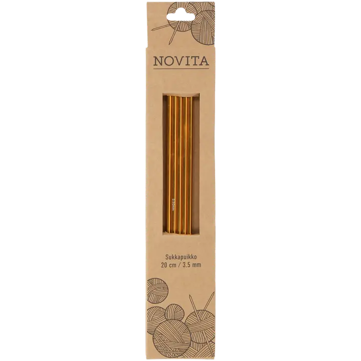 Novita Sukkapuikot 20cm - 3,5 mm kulta