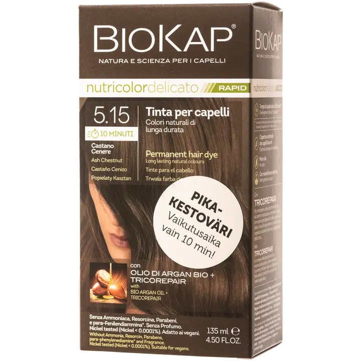 Biokap nutricolor delicato rapid 5.15 ash chestnut