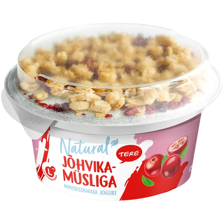 Tere jogurt jõhvikamüsliga, laktoosivaba, 150 g