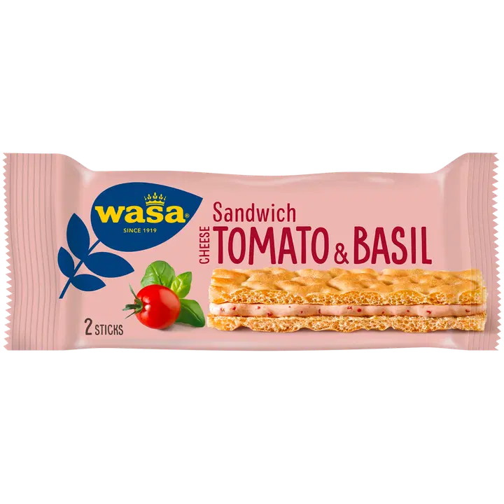 Wasa Sandwich juusto, tomaatti, basilika  40g