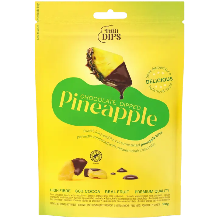 Fruit Dips Chocolate Dipped Pineapple 100g