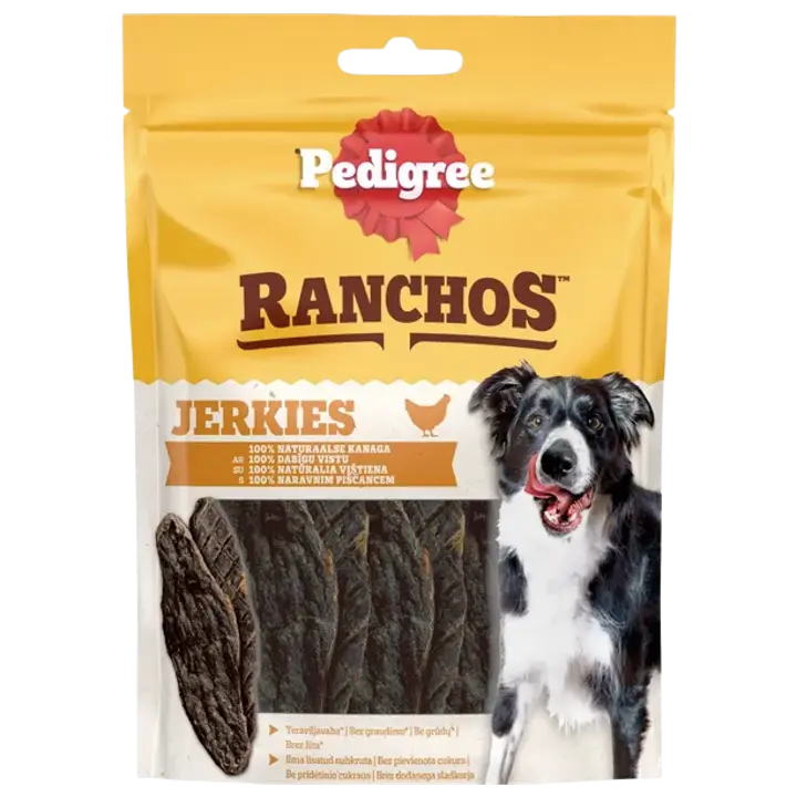 PEDIGREE koera maius Ranchos Jerkies, Kana, 70g